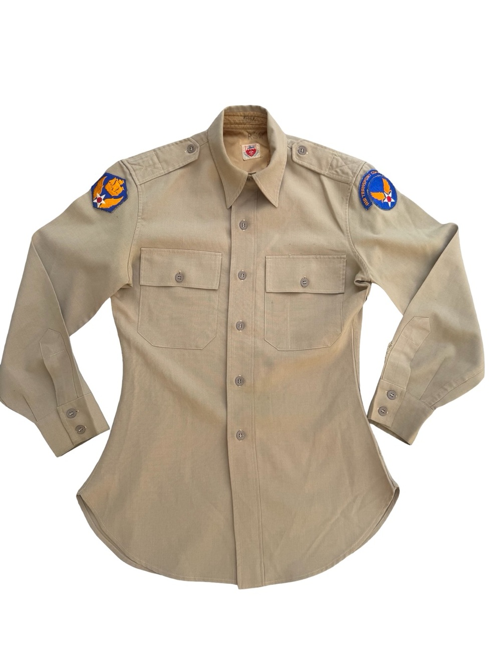 Vintage 1944 WWII USAF Air Transport Command Military  Button-Up Uniform Shirt